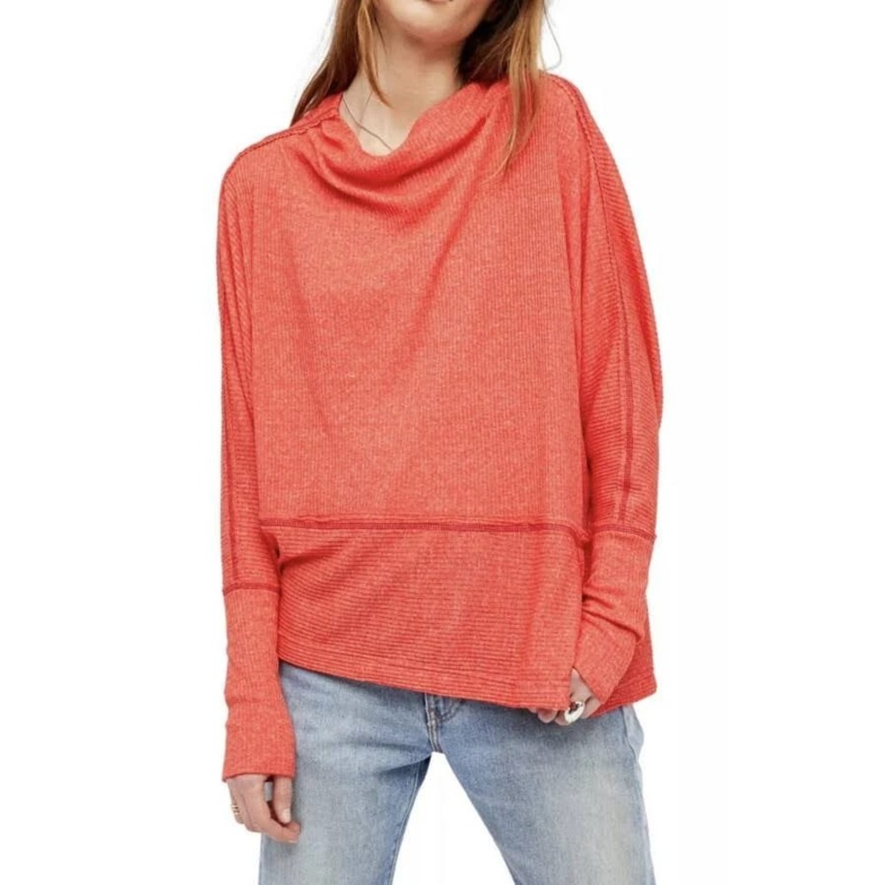 We The Free Ribbed Tunic Londontown‎ Thermal Top Coral Oversized Lagen Look L